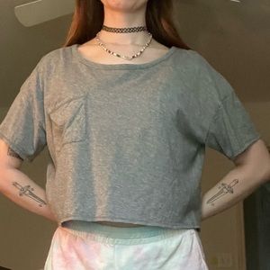 🕊 Light Grey Crop Top